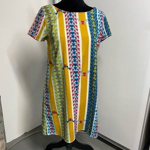 EVERLY  dress in bright geometric pattern